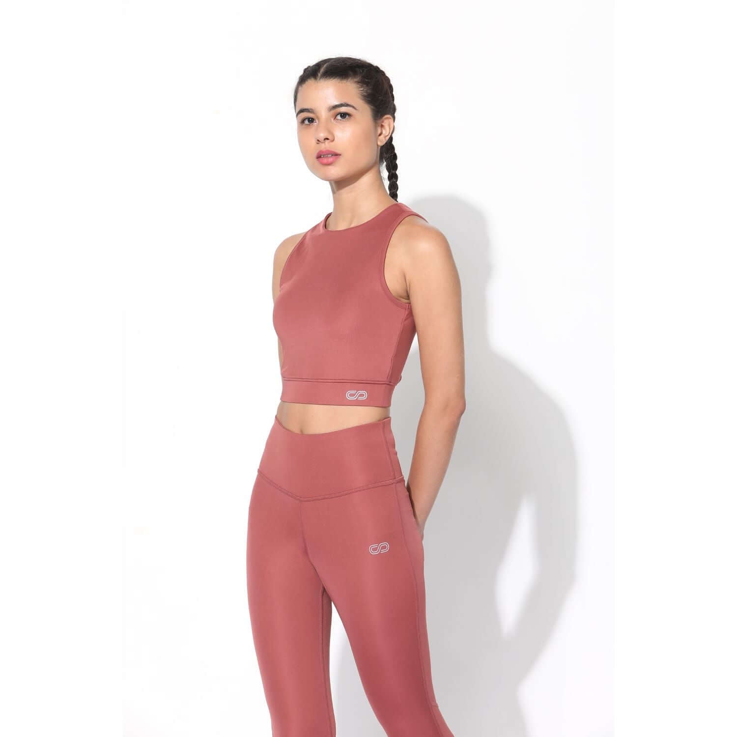 Shop-Marsala Padded Cross Back Crop Top and 7/8 Leggings