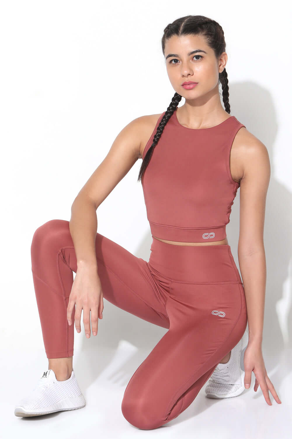 Shop-Marsala Padded Cross Back Crop Top and 7/8 Leggings