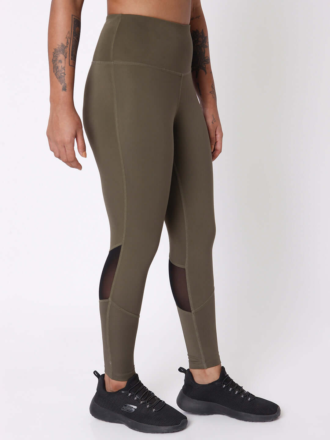 Olive High Impact Action Bra & 7/8 Leggings