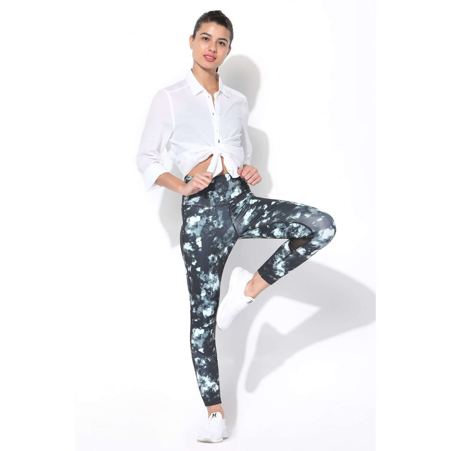 Dark Blossom Moto Crop Tee & 7/8 Leggings