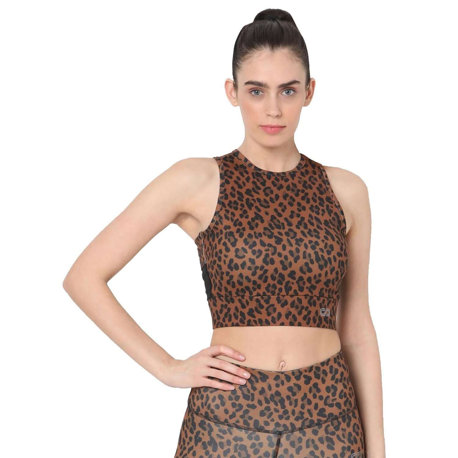 Leopard Moto Crop Tee-Padded Crop Top-Silvertraq-Silvertraq
