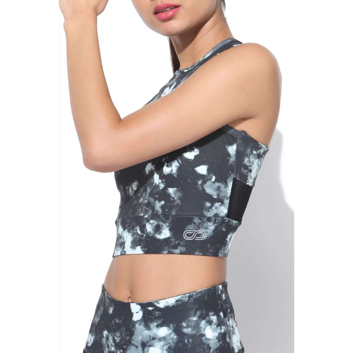 Dark Blossom Moto Crop Tee & 7/8 Leggings