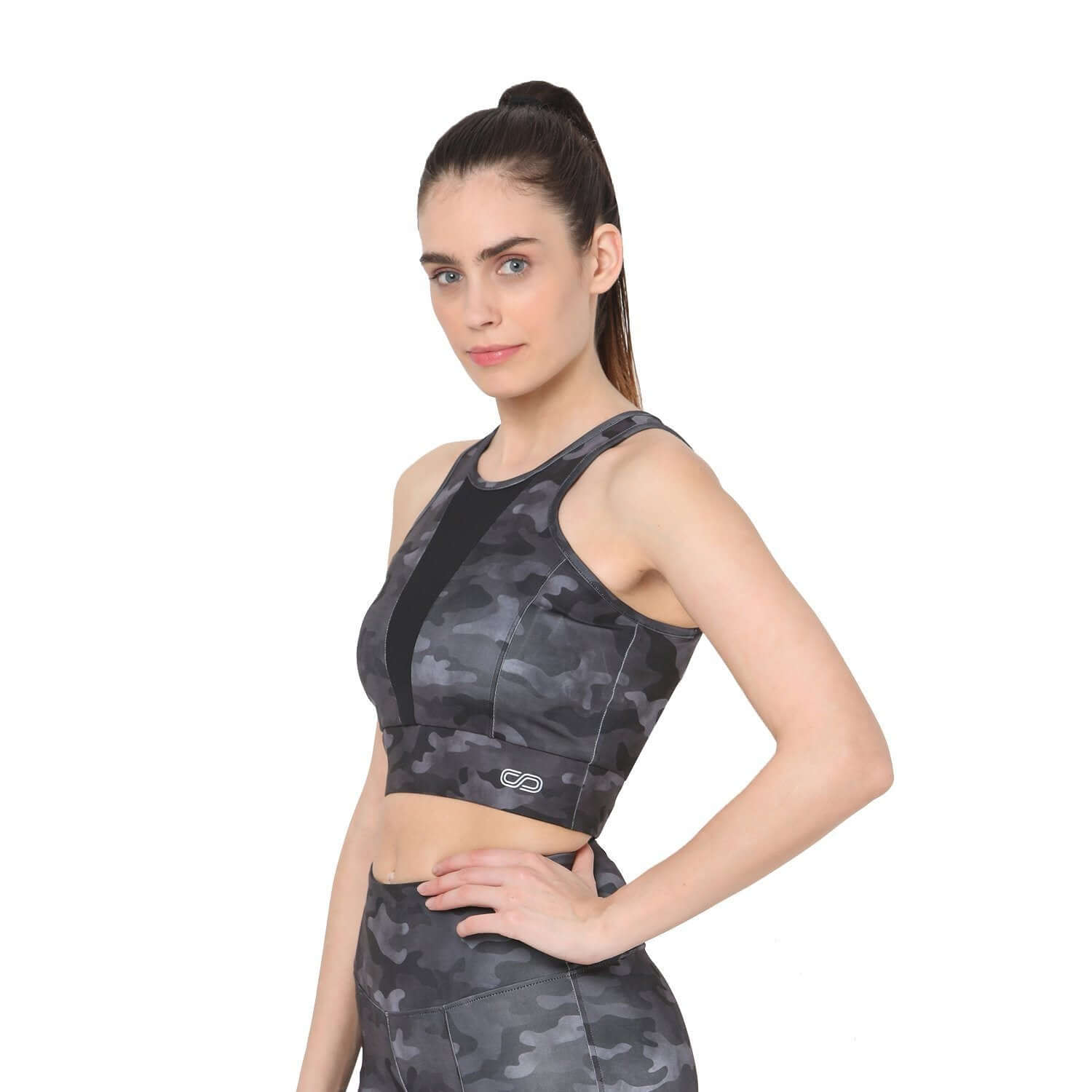 Padded Biker Crop Top Dark Camo-Padded Crop Top-Silvertraq-Dark Camo-XS-Silvertraq
