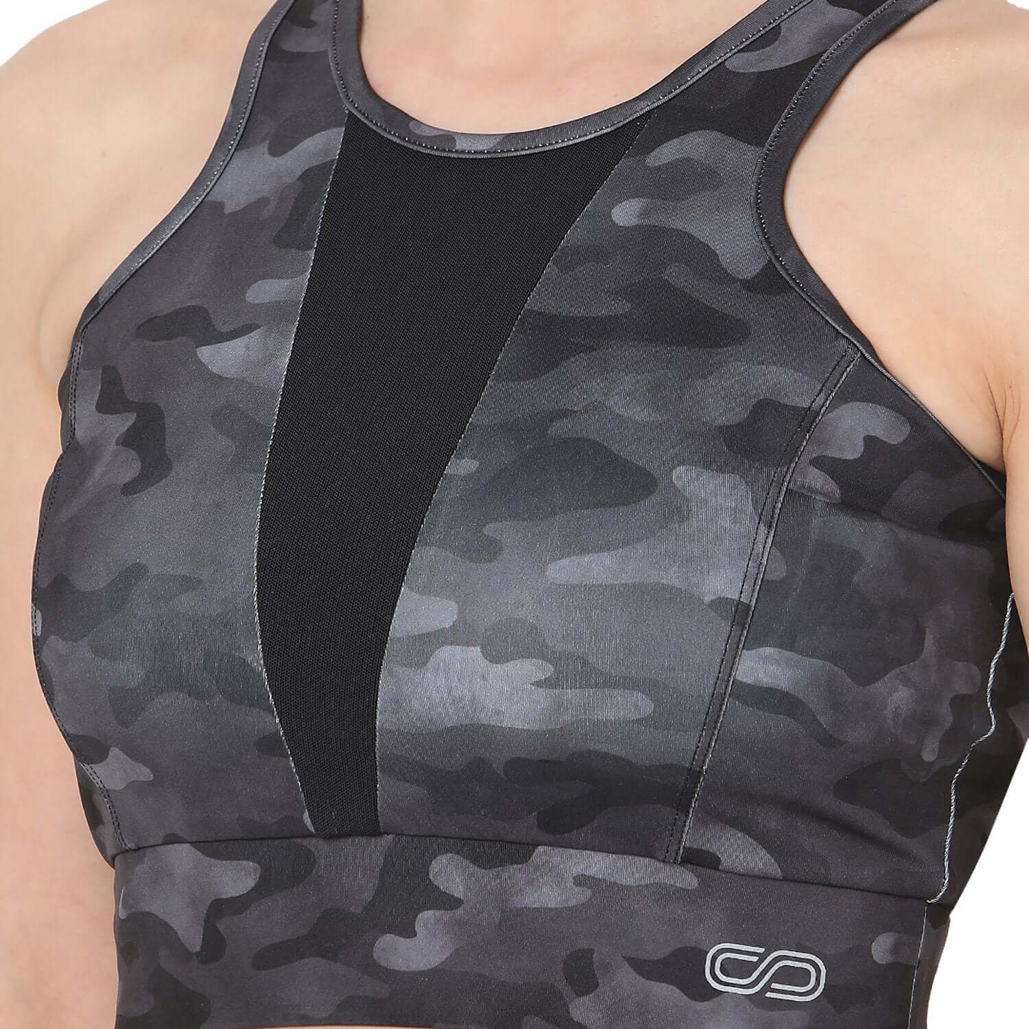 Padded Biker Crop Top Dark Camo-Padded Crop Top-Silvertraq-Silvertraq