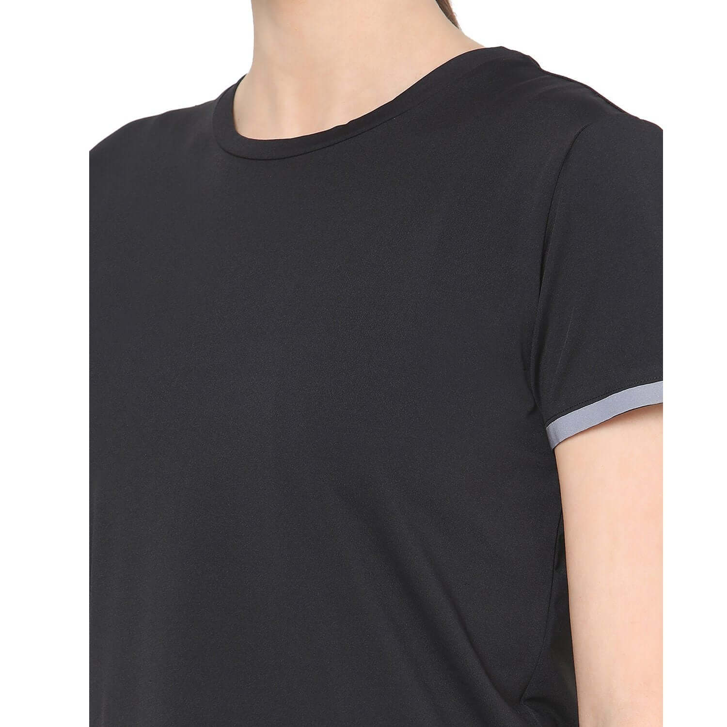 Mesh V Back Top Black-Short Sleeve Tee-Silvertraq-Silvertraq