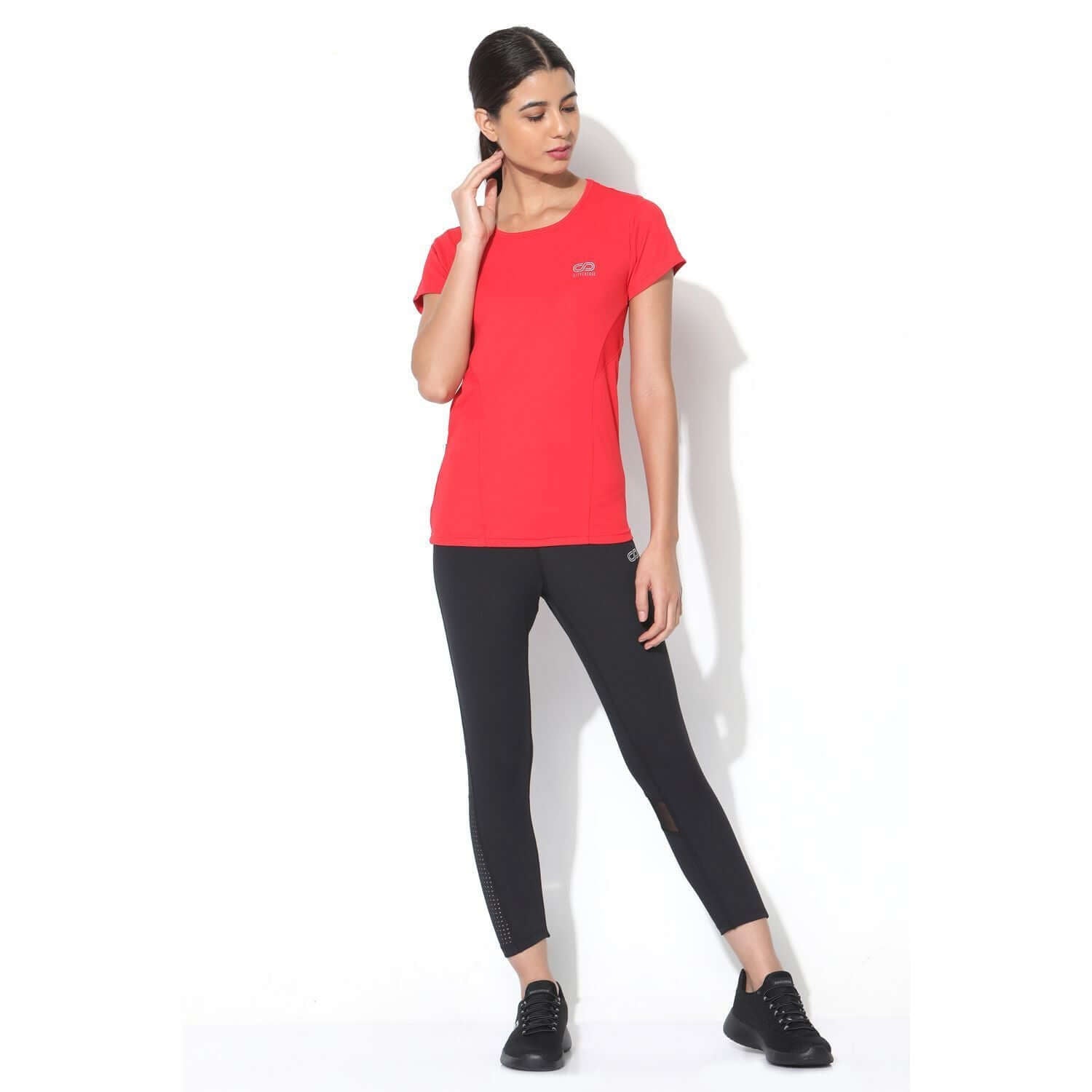 Contour Training Tee Bright Red-Short Sleeve Tee-Silvertraq-Silvertraq