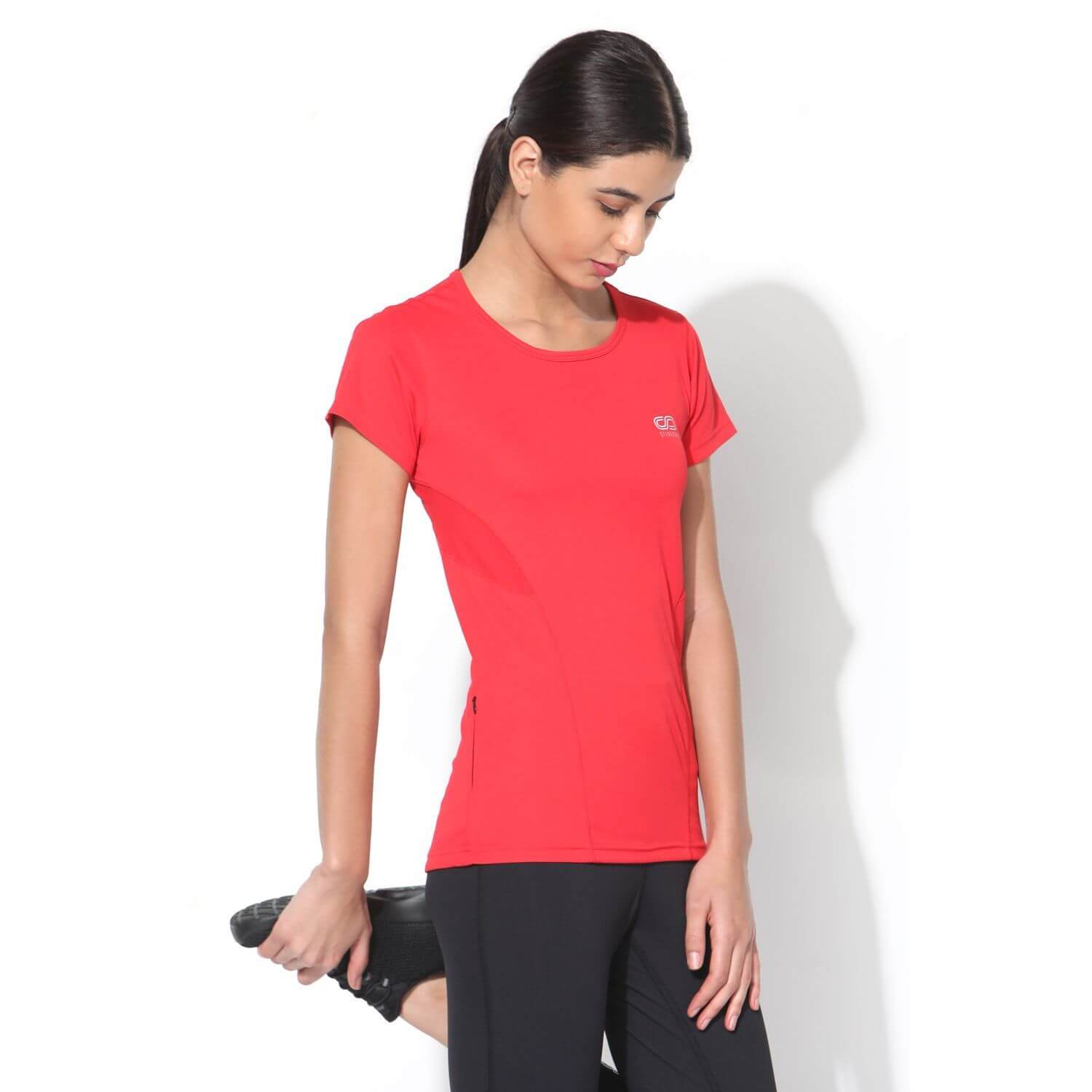 Contour Training Tee Bright Red-Short Sleeve Tee-Silvertraq-Silvertraq