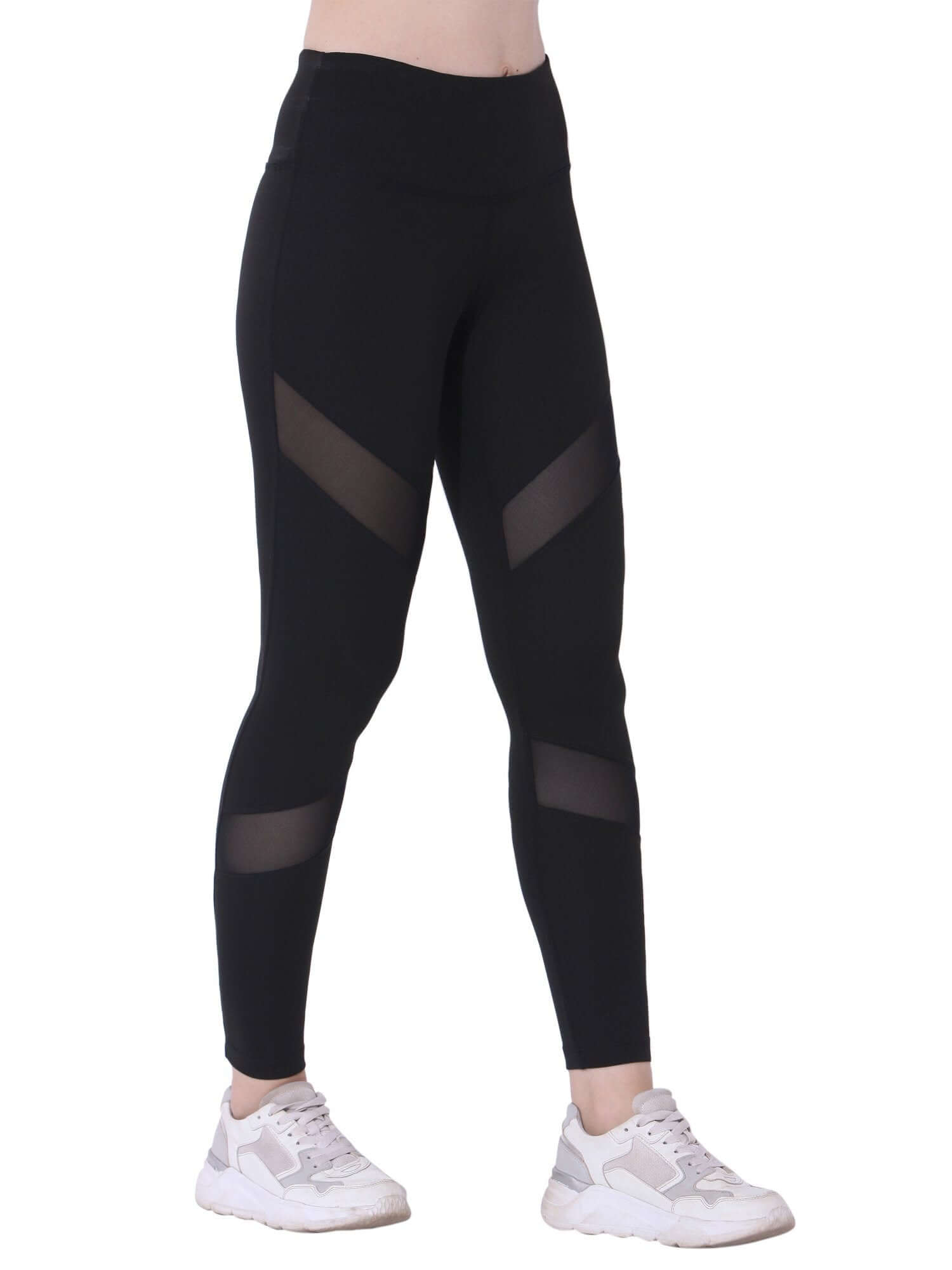 Silvertraq Mesh Cross Leggings Black-Leggings-Silvertraq-Silvertraq