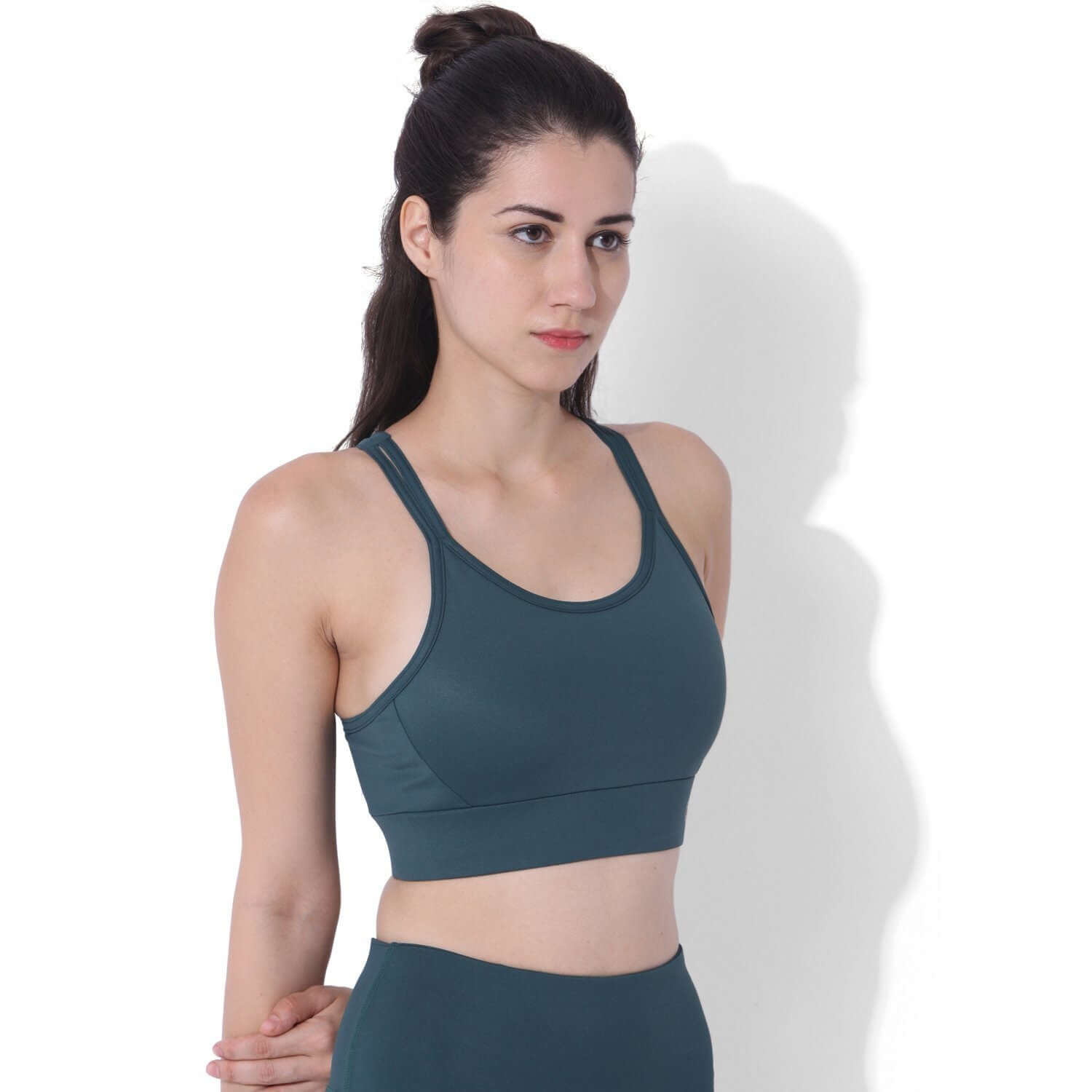Biker Kross Bra Teal-Padded Sports Bra-Silvertraq-Silvertraq