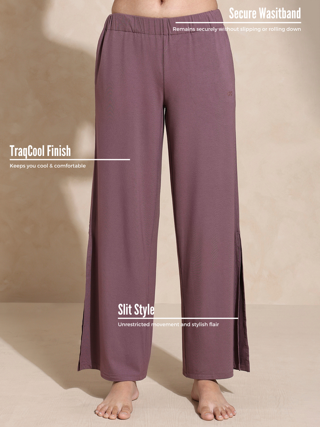 Zen Tee & Lounge Pants with Slit Mulberry