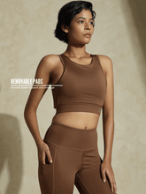 Shop-Padded Cross Back Crop Top Waffle