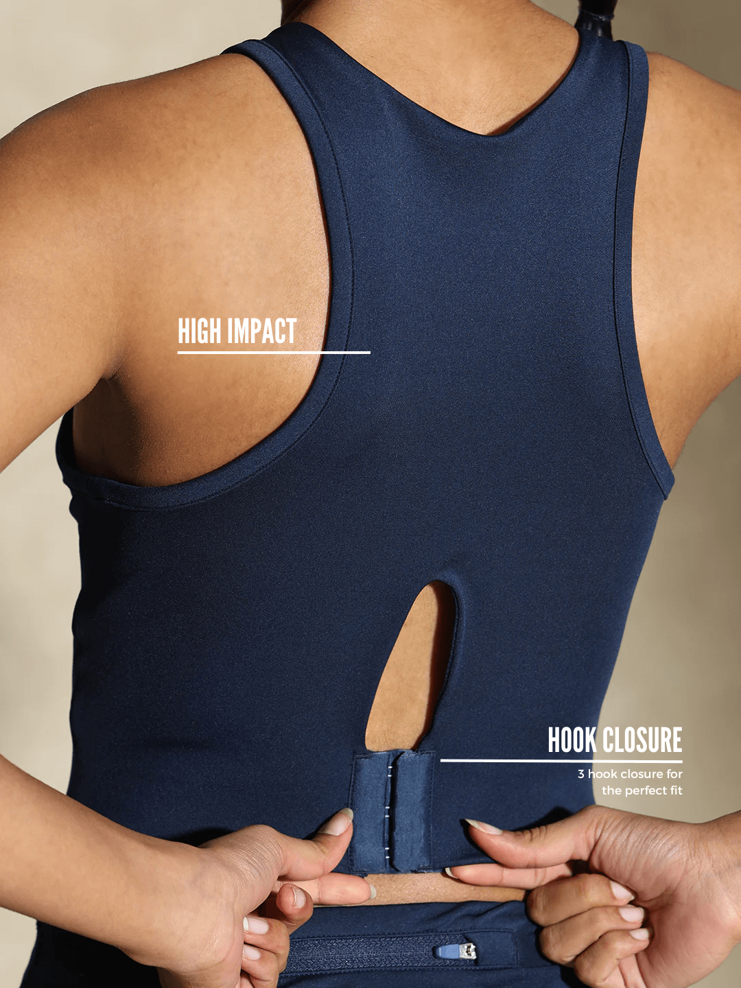 Shop-Keyhole Back Crop Top with Clasp Navy