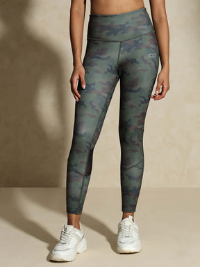 Ath Perform High Waist 7/8 Leggings Army Camo