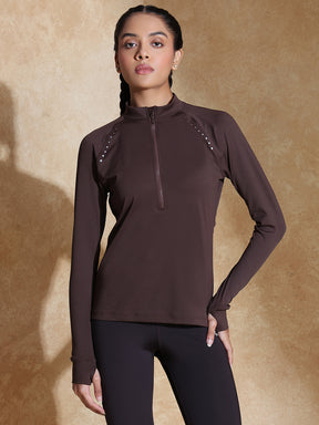 Shop-TraqRun Half-Zip Tee Java