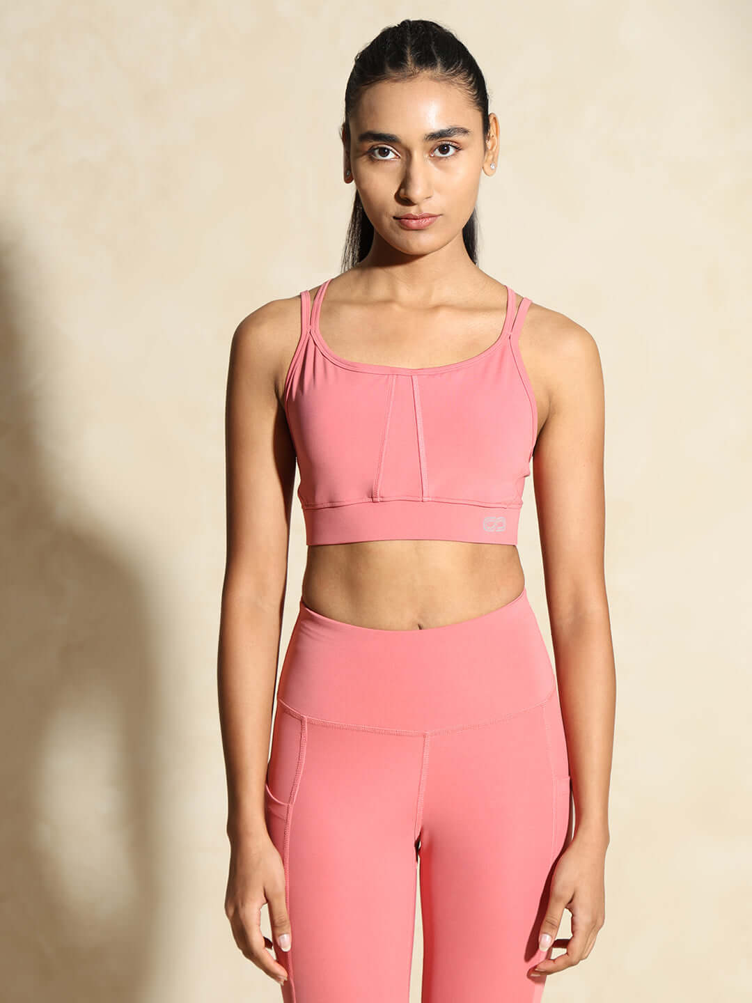 Shop-Peony Pink Yoga Strap Back Bra & Aura Leggings