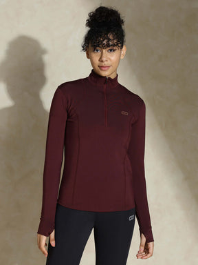 Women's Ath Runner Zip Neck Plum