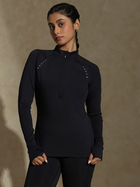 Shop-TraqRun Half-Zip tee Black