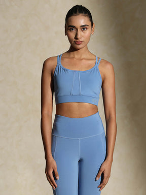 Cerulean Yoga Strap Back Bra & Aura Leggings