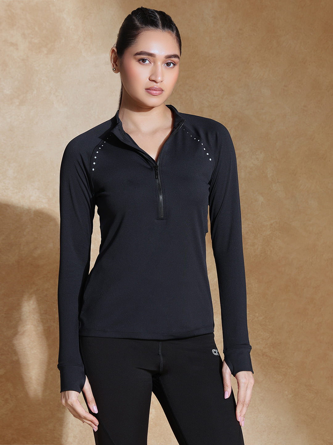 TraqRun Half-Zip Tee Black