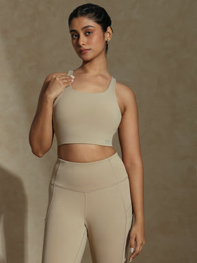 Shop-High Impact Action Bra With Clasp Almond Beige