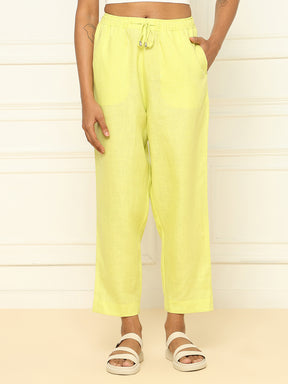 Linen Tapered Pants Lime