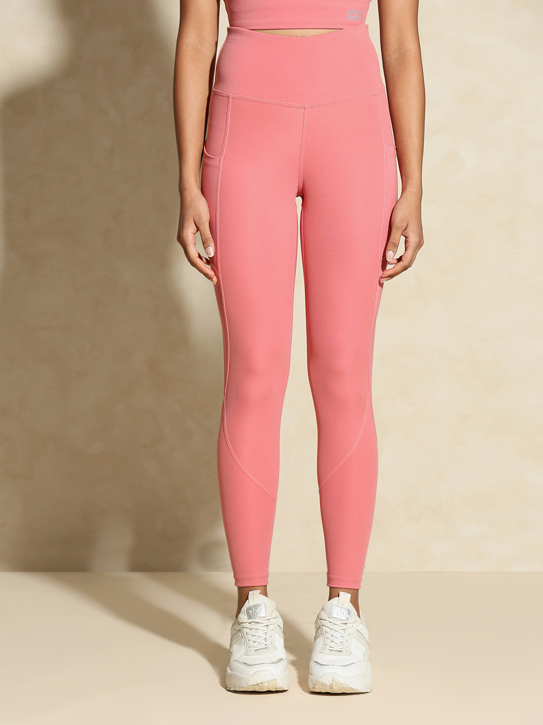 Peony Pink Keyhole Back Crop Top with Clasp & Aura Leggings