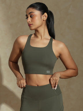 Shop-High Impact Action Bra With ClaspTerra Olive