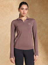 Shop-Women's Ath Runner Zip Neck Mocha Muse
