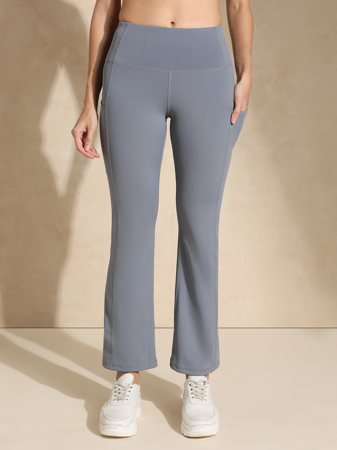 Shop-Luna Sculpt Flare Pants Stone Grey