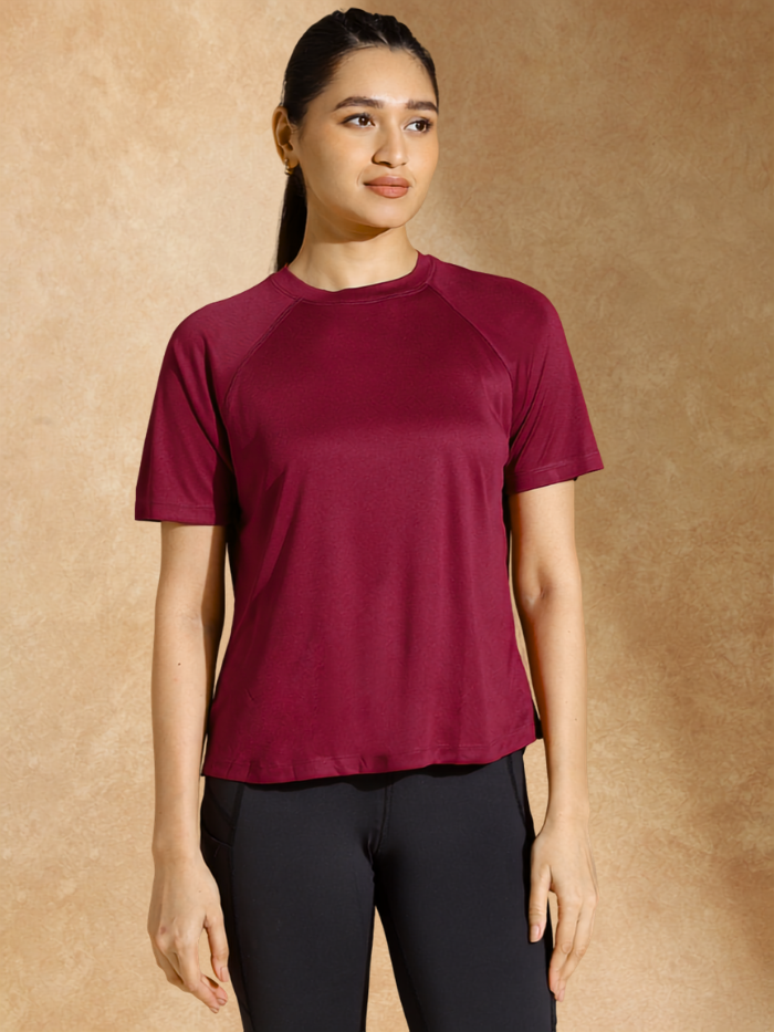 Shop-Traqfit Raglan Tee Dark Cherry