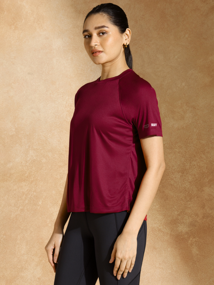 Shop-Traqfit Raglan Tee Dark Cherry