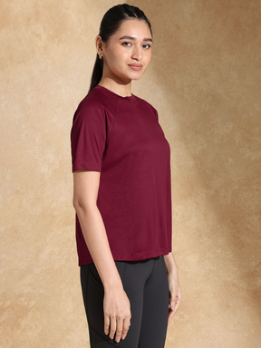Shop-Traqfit Raglan Tee Dark Cherry