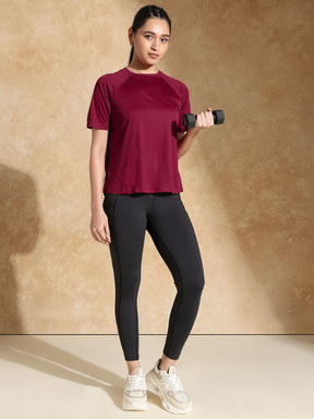 Shop-Traqfit Raglan Tee Dark Cherry