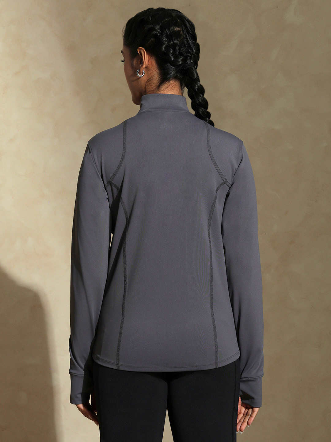 Shop-Women's Ath Runner Zip Neck Slate Grey