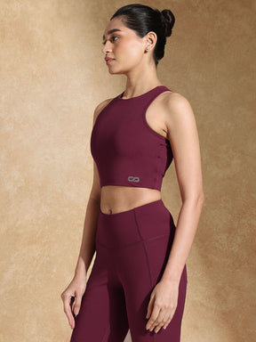 Shop-Keyhole Back Sports bra with Clasp Berry Kiss