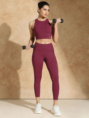 Shop-Keyhole Back Sports bra with Clasp Berry Kiss