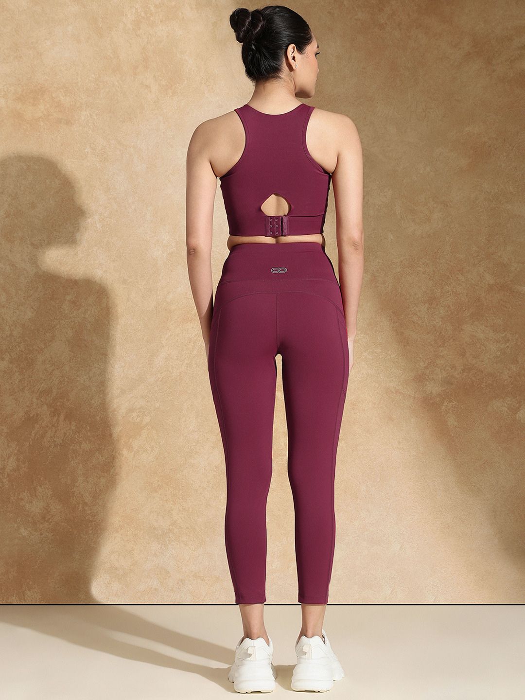 Keyhole Back Sports bra with Clasp & Luna Sculpt Leggings Berry Kiss