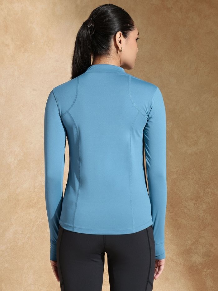 Women's Ath Runner Zip Neck Port Blue