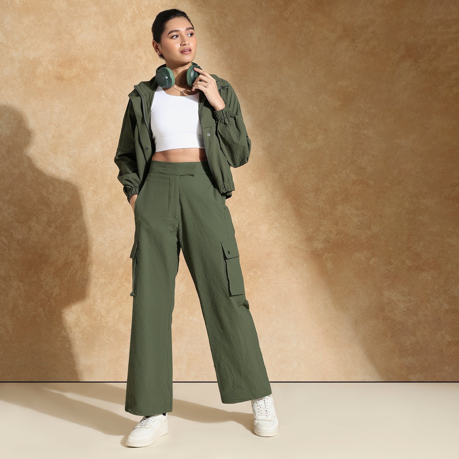 TraqPace Jacket & Cargo Pants Camo Green
