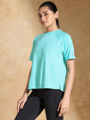 Shop-Traqfit Raglan Tee Aqua Rush