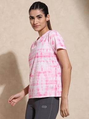 Shibori Wicking Tee Pink