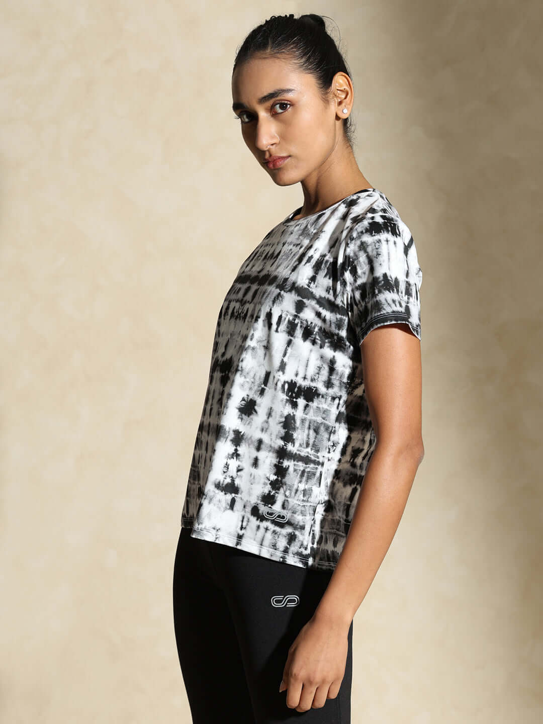 Shibori Wicking Tee Black