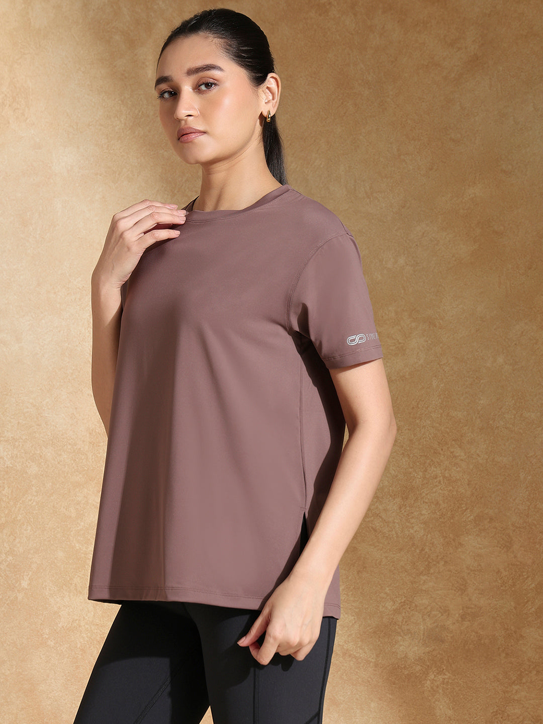 Shop-FlowFit Oversized Tee Mocha Muse