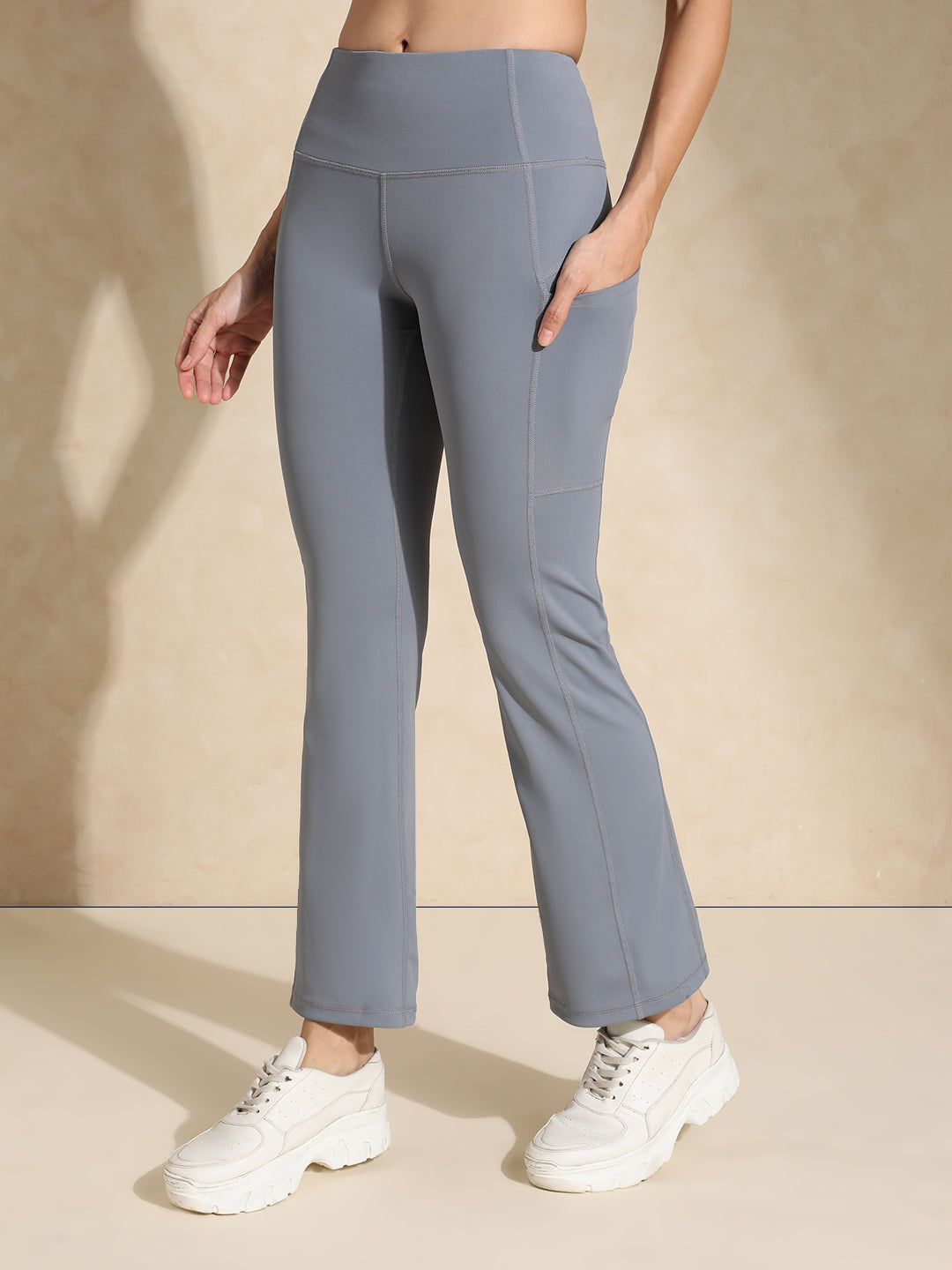 Shop-Luna Sculpt Flare Pants Stone Grey