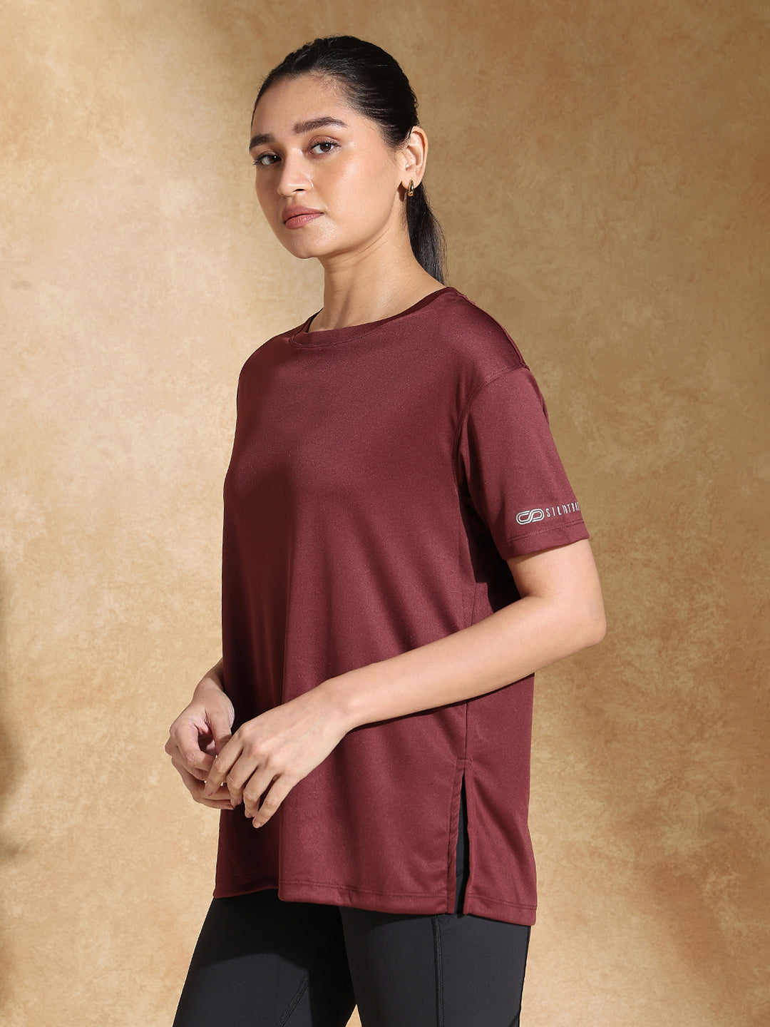 FlowFit Oversized Tee Plum Wine