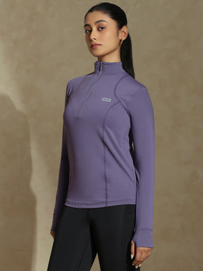 Shop-Women's Ath Runner Zip Neck Purple Cadet
