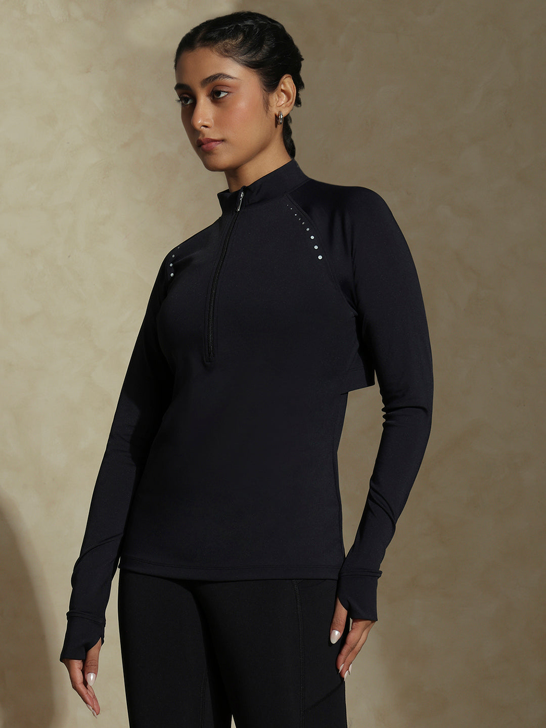 Shop-TraqRun Half-Zip tee Black