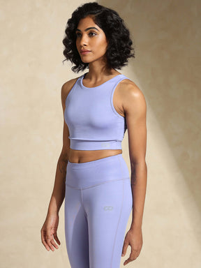 Padded Cross Back Crop Top Periwinkle