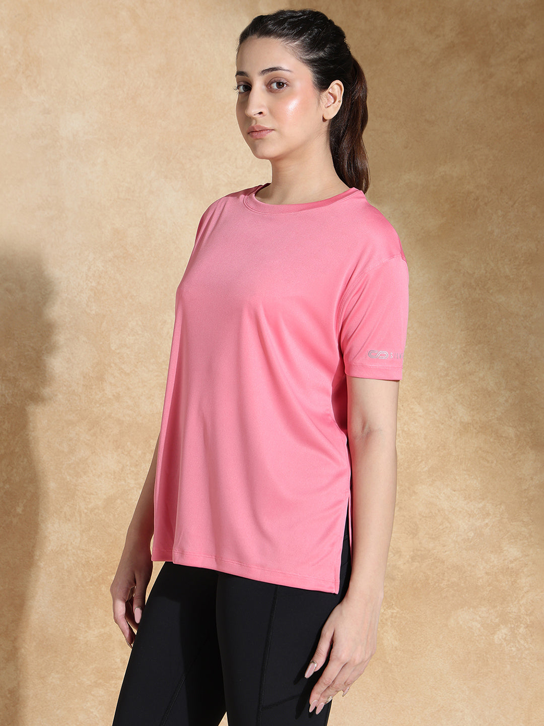 Shop-FlowFit Oversized Tee Coral Pink