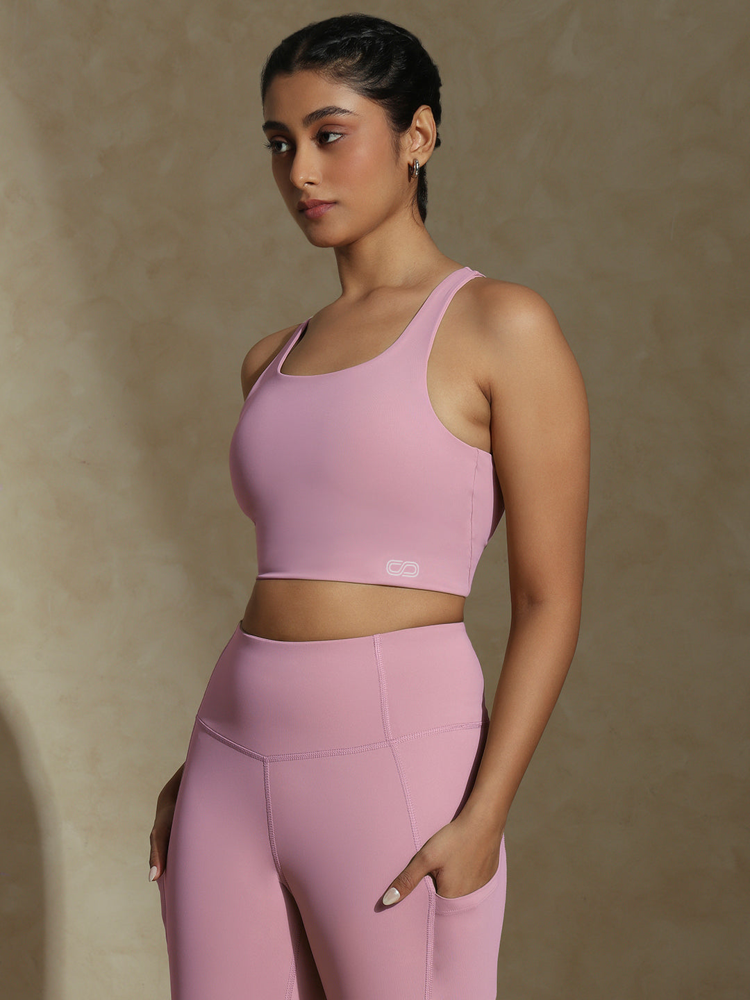 High Impact Action Bra With Clasp Mauve Mist